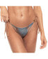Women's Reversible Tortoise Ring Detail Scrunch Tie Side Bikini Bottom