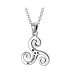 ფოტო #3 პროდუქტის Spiritual Celtic Spiral Triquetra Trinity Knot Pendant Necklace For Women s Oxidized .925 Sterling Silver