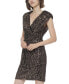 Фото #4 товара Women's Sequined Surplice-Neck Dress