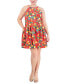 Фото #4 товара Платье с рисунком и расклешенной юбкой Vince Camuto plus Size Printed Fit & Flare Scuba Crepe