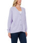 Women's Feather Cardigan Sweater with Jewel Button