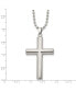 Brushed and Polished Cross Pendant on a Ball Chain Necklace