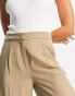 Selected Femme tailored wide leg trousers in tan