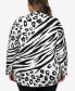 Plus Size Animal Print Shacket Sweater