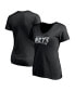 ფოტო #2 პროდუქტის Women's Black Brooklyn Nets Mascot In Bounds V-Neck T-shirt