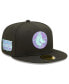 ფოტო #1 პროდუქტის Men's Black Boston Red Sox Alternate Logo Black Light 59Fifty Fitted Hat