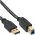 Фото #1 товара InLine 35330F - 3 m - USB A - USB B - USB 3.2 Gen 1 (3.1 Gen 1) - Male/Male - Black