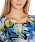 Women's Abstract Floral Cutout Detail Top