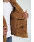 ფოტო #4 პროდუქტის Men's Aviator Jacket, Silky Brown with Ginger Curly Wool