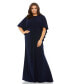 Plus Size Jersey Cape Sleeve A Line Gown