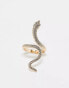 Фото #1 товара ASOS DESIGN ring with snake design in gold tone