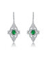 Sterling Silver Oval and Round Cubic Zirconia Adorn Leverback Earrings