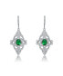 ფოტო #3 პროდუქტის Sterling Silver Oval and Round Cubic Zirconia Adorn Leverback Earrings