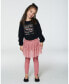 Фото #2 товара Big Girls Print T-Shirt With Lace Black