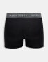 Фото #4 товара Jack & Jones 3 pack trunks with colour pop waistband in black
