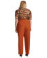 ფოტო #5 პროდუქტის Plus Size High Rise Straight Leg Pants