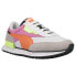 Фото #2 товара Puma Future Rider Play On Lace Up Womens Grey, Orange, Pink, Yellow Sneakers Ca