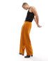 Фото #4 товара ASOS DESIGN wide leg smart trousers in burnt orange with front pockets