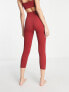 HIIT essential seamless full length rib legging in burgundy