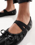 Фото #3 товара ASOS DESIGN Los Angeles ruched ballet in black PU