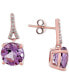 Фото #1 товара Pink Amethyst (3-1/2 ct. t.w.) & Diamond (1/20 ct. t.w.) Drop Earrings in 14k Rose Gold