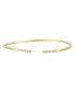 14K Gold Plated Round Cubic Zirconia Cuff Bracelet