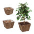 Eckiges Blumentopf 3er Set aus Holz