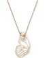 ფოტო #1 პროდუქტის Gold-Tone Butterfly Wing Pendant Necklace, 16-1/2" + 3" extender