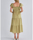 Фото #2 товара Платье для будущих мам ANGEL MATERNITY с оборками в цвете яркой зелени