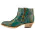 Фото #3 товара Ferrini Fringe Round Toe Zippered Cowboy Booties Womens Green Casual Boots 61011