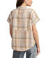 Women's Plaid Cotton Short-Sleeve Beach Shirt