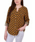 Фото #1 товара Petite Tab Y Neck Blouse