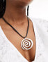 Фото #4 товара DesignB London cord necklace with swirl pendant in silver