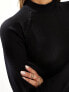 ASOS 4505 seamless active rib long sleeve body with mock neck in black