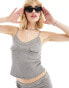 COLLUSION eyelet detail washed cami co-ord in grey 40 - фото #2