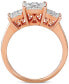 Фото #8 товара Diamond Princess Triple Halo Engagement Ring (3/4 ct. t.w.) in 14k White, Yellow or Rose Gold