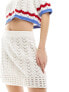 ASOS DESIGN knitted a line mini skirt in textured stitch in white