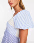 ASOS DESIGN mixed stripe cotton midi tea dress