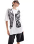 Фото #1 товара ASOS DESIGN oversized t-shirt with gilet print graphic in white