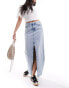 Фото #4 товара Calvin Klein Jeans denim maxi skirt in light wash