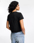 ASOS DESIGN baby tee with denim effect cowboy graphic in black