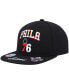 Фото #1 товара Men's Black Philadelphia 76ers Front Loaded Snapback Hat