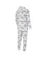 ფოტო #2 პროდუქტის Men's White Denver Broncos Allover Print Docket Union Full-Zip Hooded Pajama Suit