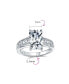 ფოტო #5 პროდუქტის Timeless Classic AAA Cubic Zirconia 4CT Rectangle Emerald Cut Solitaire Engagement Ring For Women CZ Side Baguette Band .925 Sterling Silver