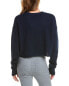 Onia Cropped Waffle Sweater Women's Blue M