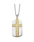 Фото #1 товара 2 Piece Cut Out Stripes Cross Dog Tag Cable Chain Necklace