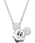 Disney Mickey Mouse Silver-Tone Crystal Pendant Necklace, 19-1/4"