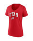 ფოტო #3 პროდუქტის Women's Red Utah Utes Evergreen Campus V-Neck T-shirt
