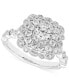 ფოტო #1 პროდუქტის Diamond Halo Beaded Double Halo Engagement Ring (7/8 ct. t.w.) in 14k White Gold