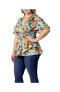 Фото #7 товара Plus Size Encore Short Sleeve Printed Top